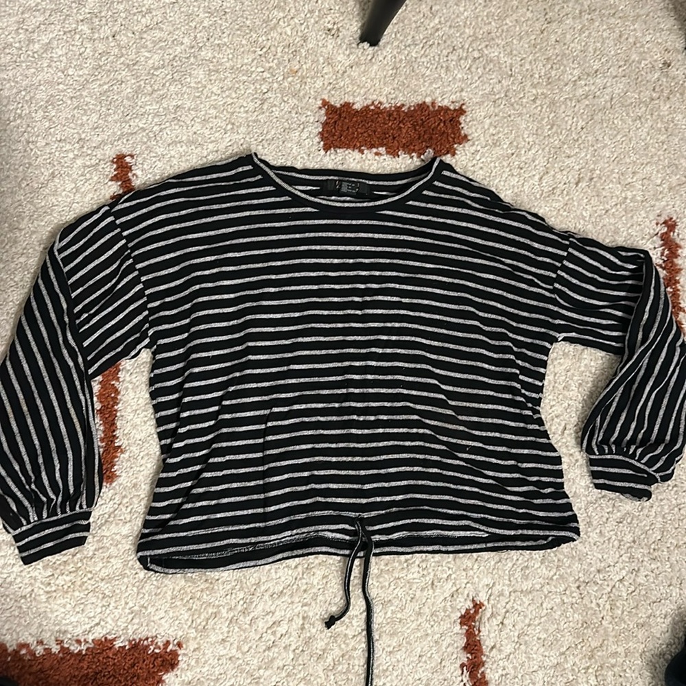 Women’s Striped Drawstring Sweater